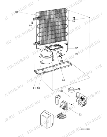 Взрыв-схема холодильника Zanker ZKC2005 - Схема узла Cooling system 017